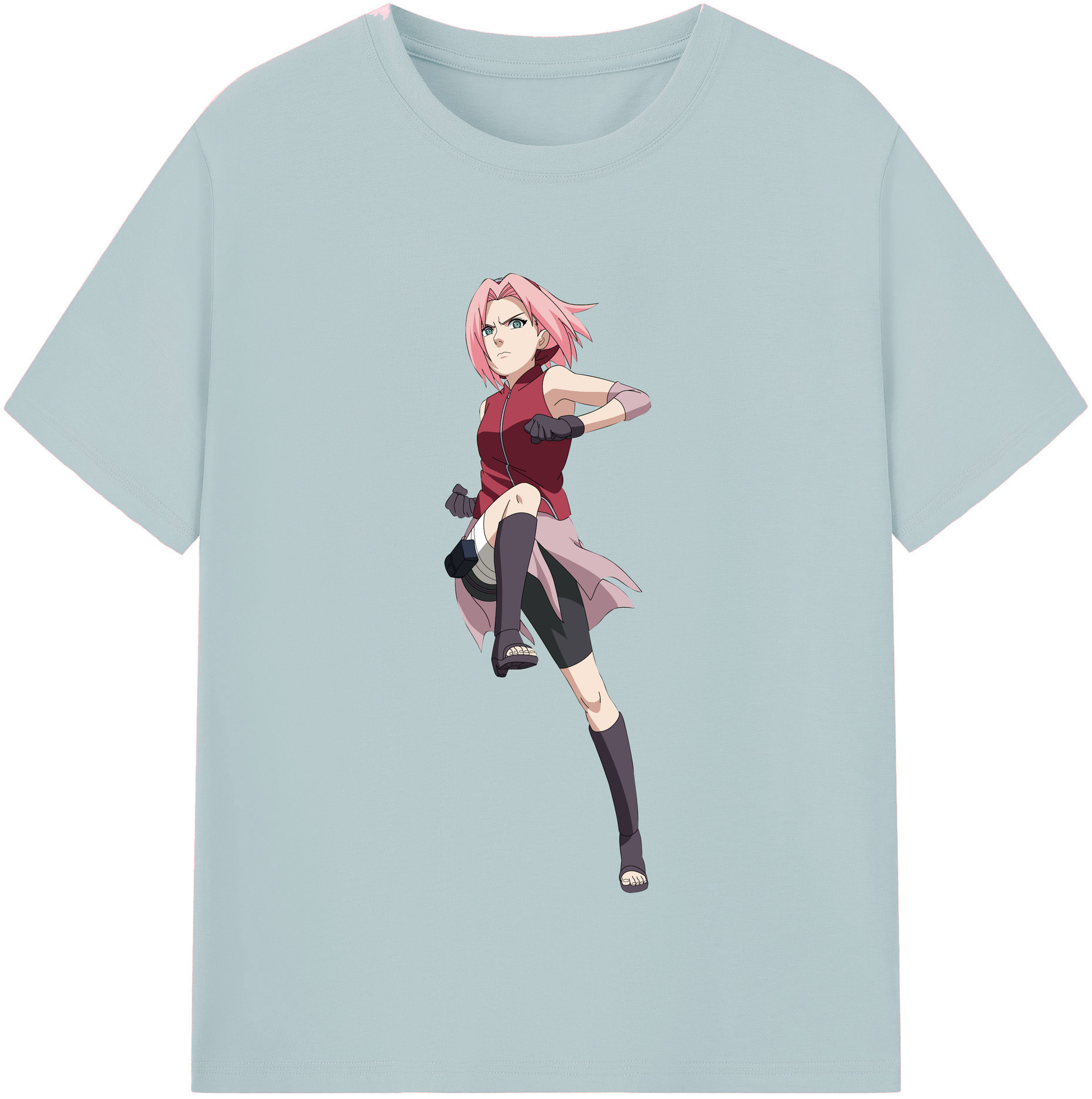 （画像用） NARUTO -ナルト- 春野サクラ Haruno Sakura 綿100％半袖Tシャツ（フロントプリント）